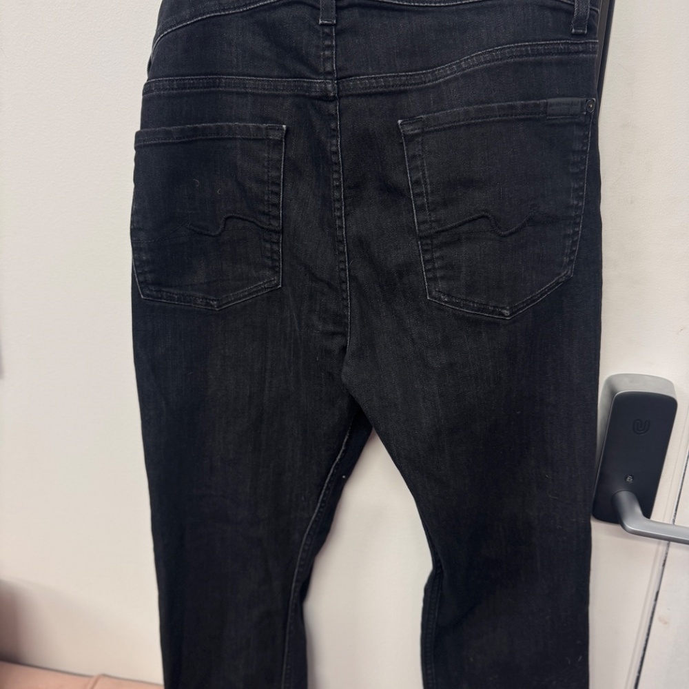 Men's 7 for All Mankind Men's Straight "Slimmy" Jeans Size 33 - Black - Picture 4 of 6